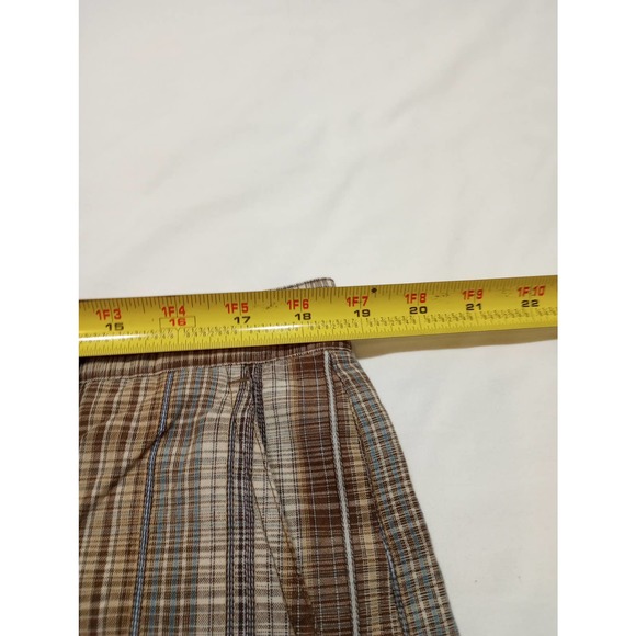 Paradise Collection 38" plaid shorts lightweight brown mid length at the knee - Picture 5 of 6